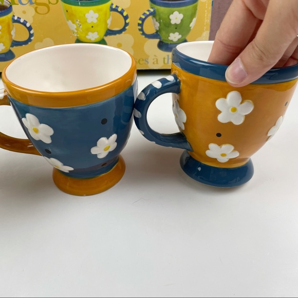 Tea Time Floral Mugs And Caddies New Set Of 4 - Picture 6 of 9